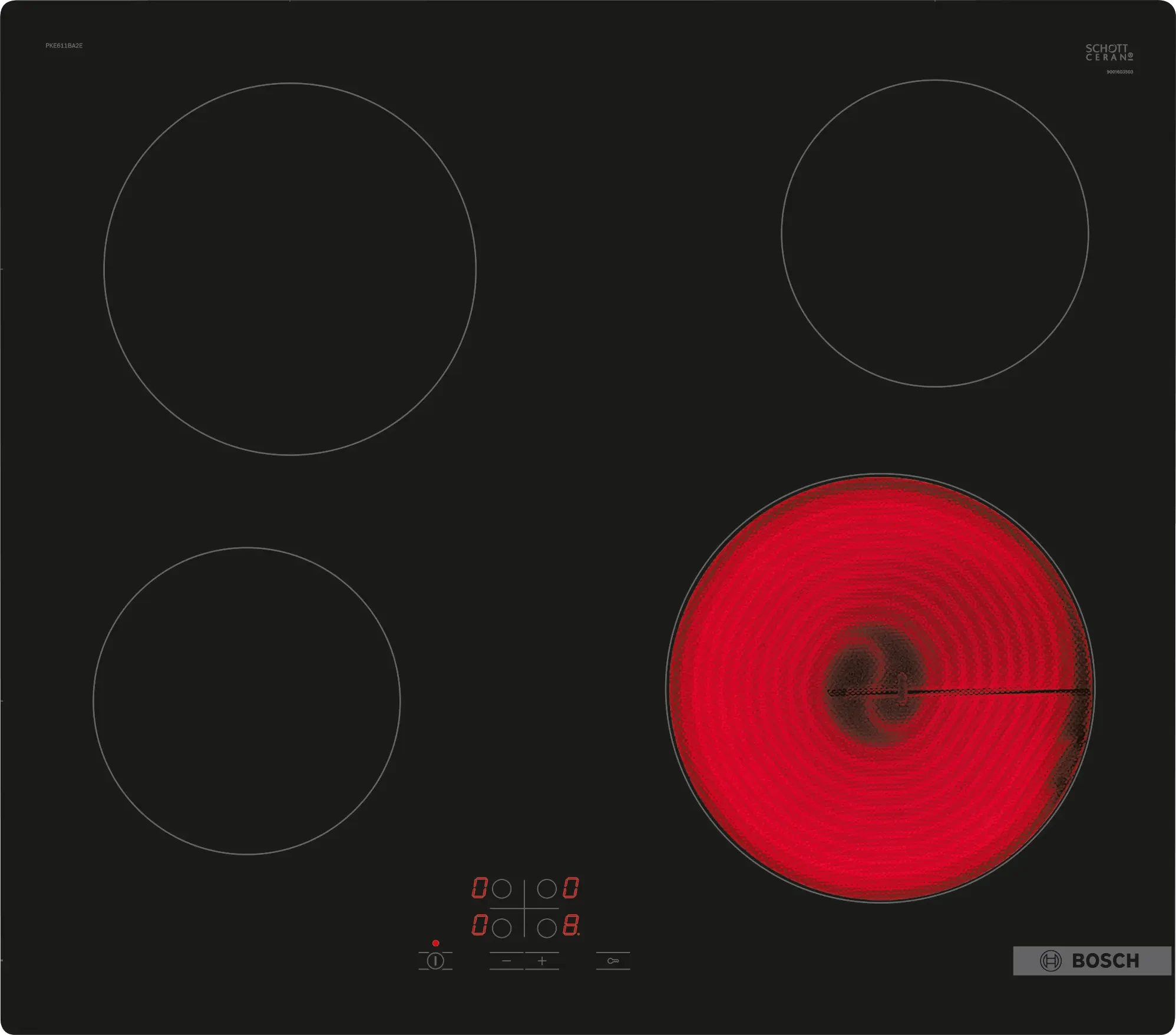 Series 4 Electric hob 60 cm تركيب سطحي بدون إطار PKE611BA2E